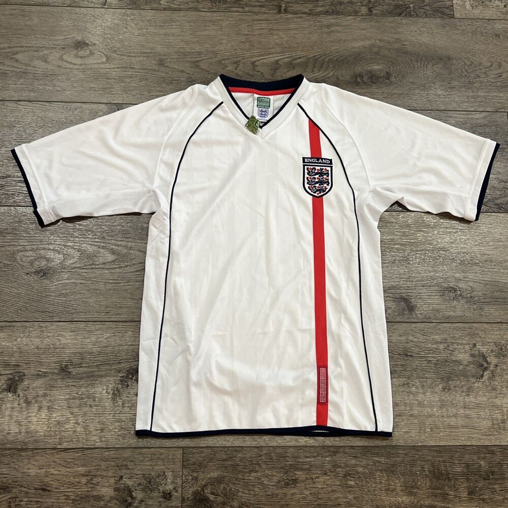NWT! Score Draw Official Retro England Soccer Jersey White - Men’s Small